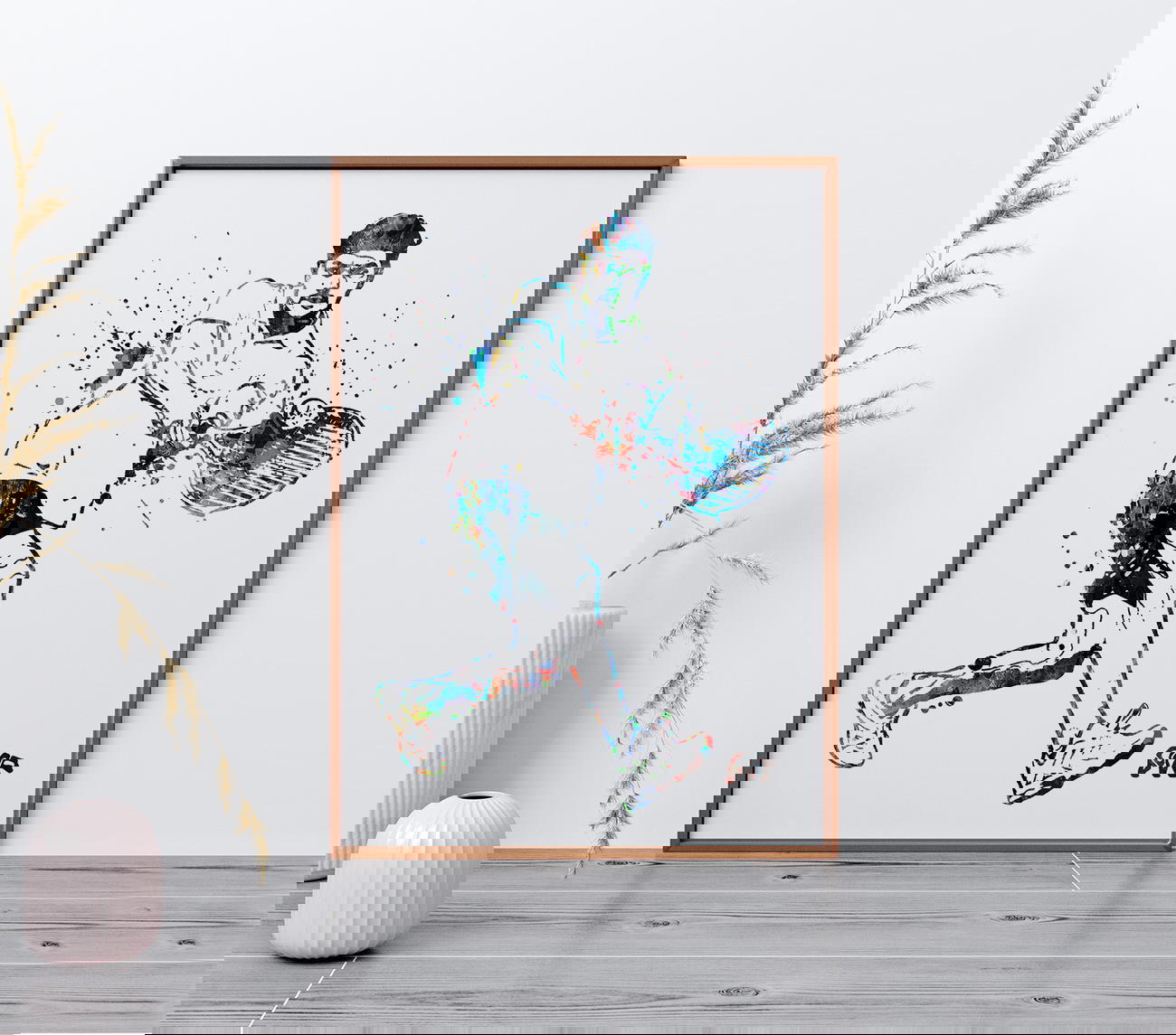 Poster de tennis - Affiche d'art peinture de sport 