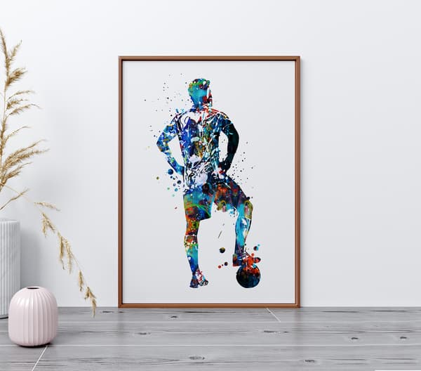 Image front Poster de football - Affiche d'art peinture de sport 
