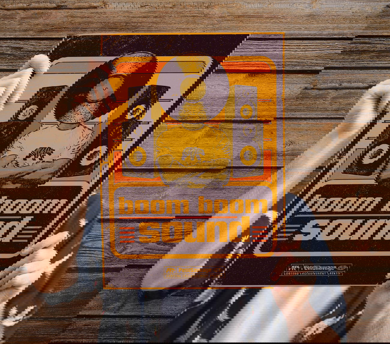 Poster de musique rétro ou Affiche d'art de vinyle - Boom Bom sound