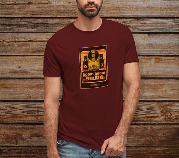 Image front T-Shirt de musique homme coton Bio - boom boom sound