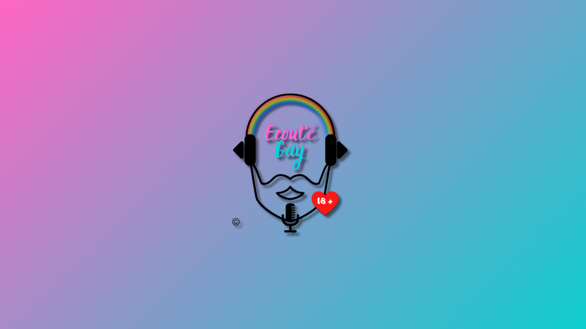 Fond d'écran exclusif "logo ombré et couleurs rose/bleu" podcast (1920x1080 pixels)