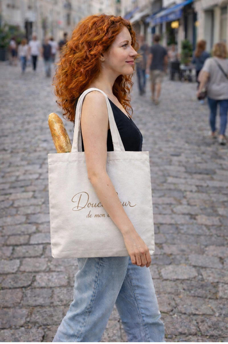 Image back Totebag épais écologique - Douce'heur de mon coeur
