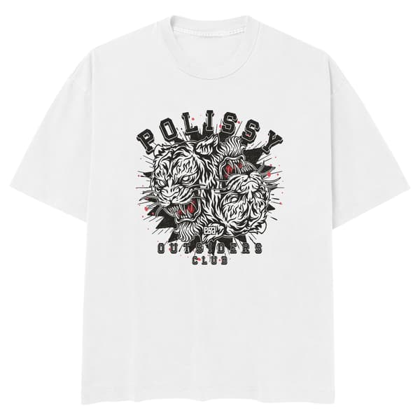 Image front Outsiders Club Skate Cut Tee WHT