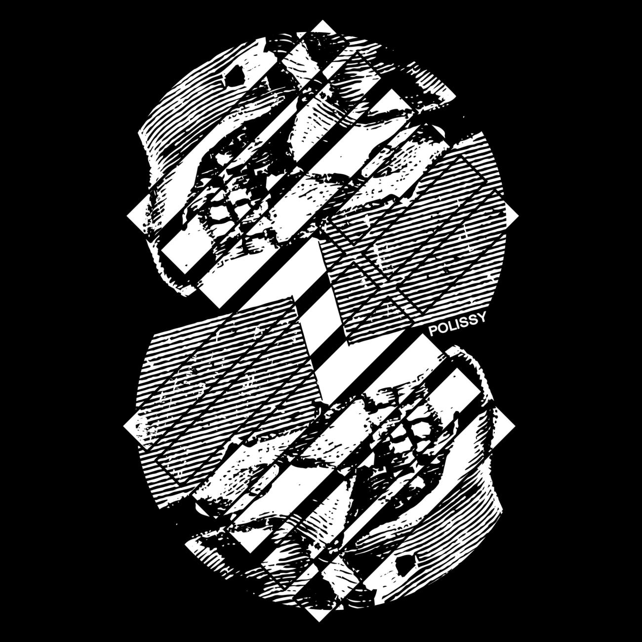 Image back Facing Skulls Skate Cut Tee BLK