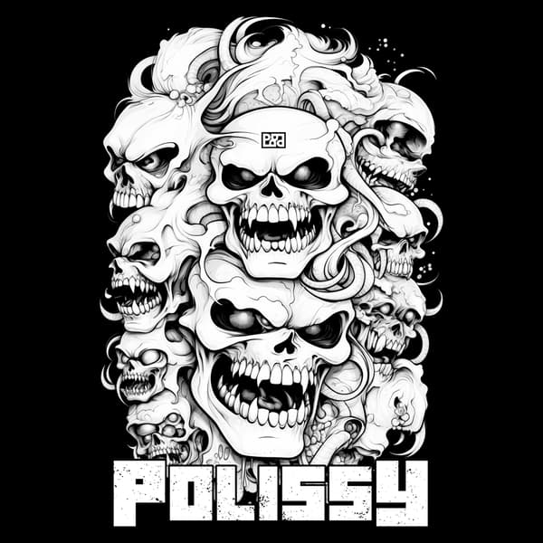 Image back Column Of Skulls Skate Cut Tee BLK