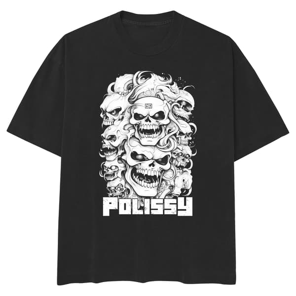 Image front Column Of Skulls Skate Cut Tee BLK