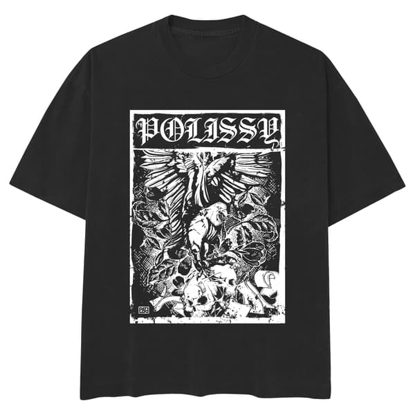 Image front Bird N Skulls Skate Cut Tee BLK