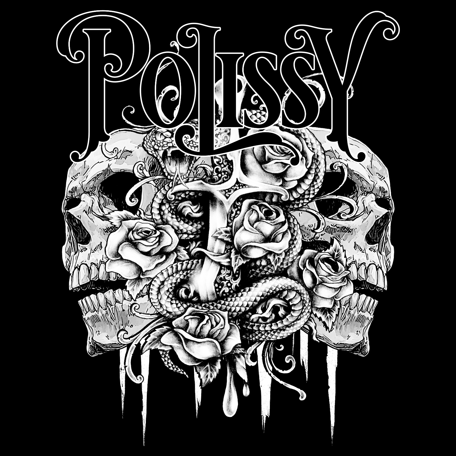 Image back Snake N Dagger Skate Cut Tee BLK