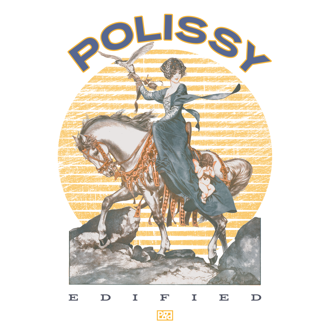 Image back Lady On Horse Skate Cut Tee WHT