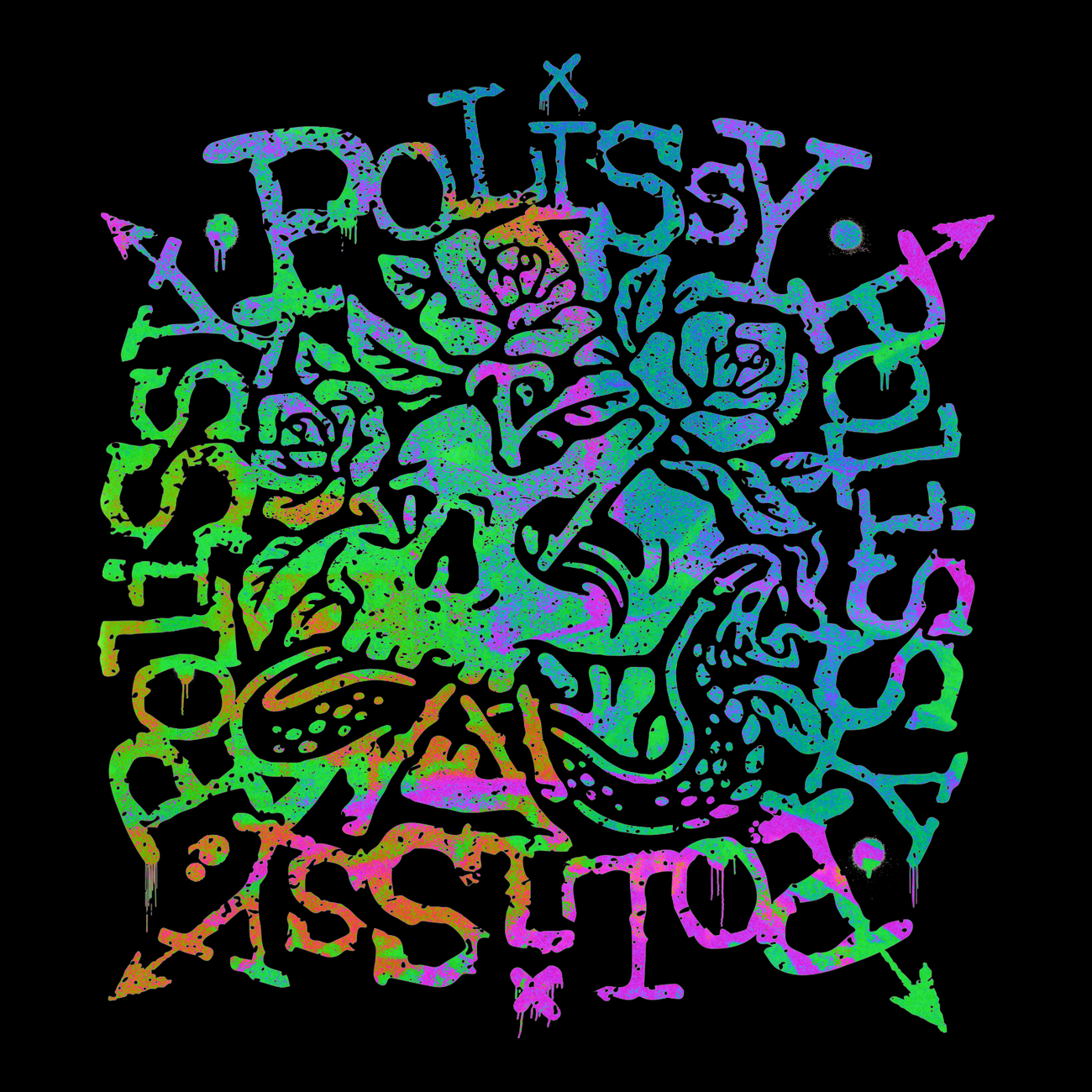 Image back Skullflower Skate Cut Tee BLK