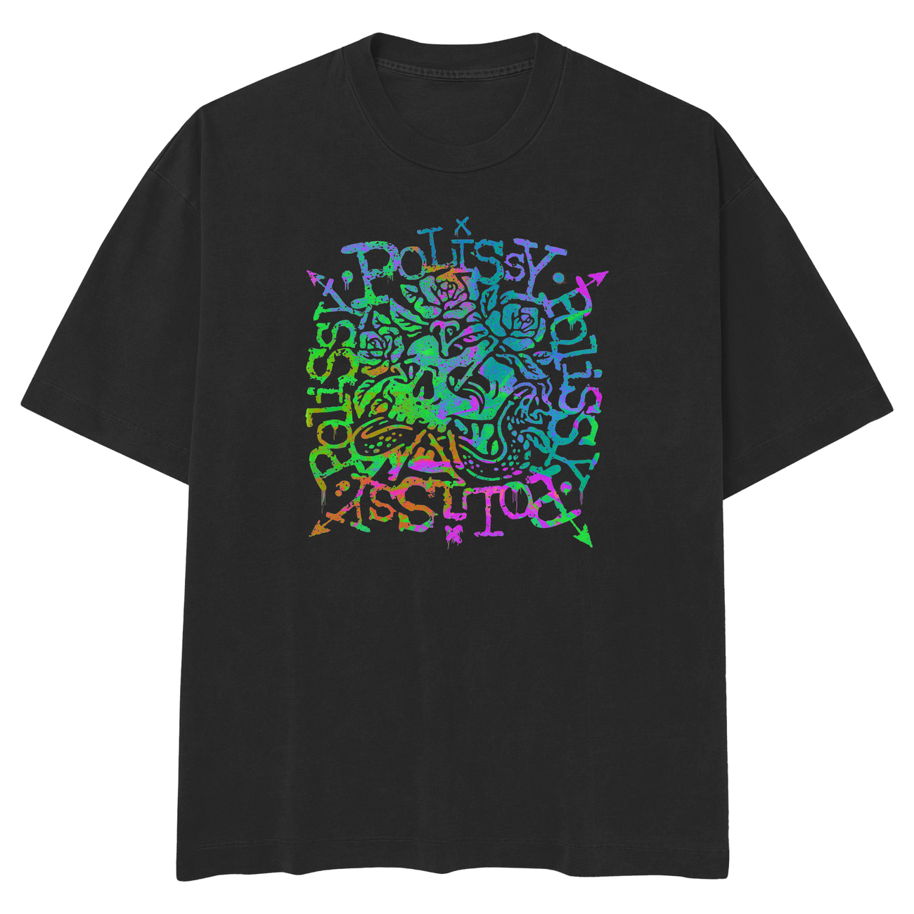 Image front Skullflower Skate Cut Tee BLK