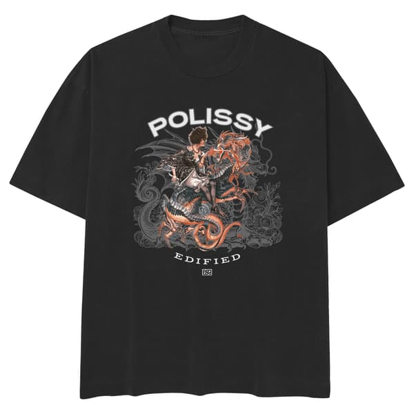 Image front Lady On Dragon Skate Cut Tee BLK