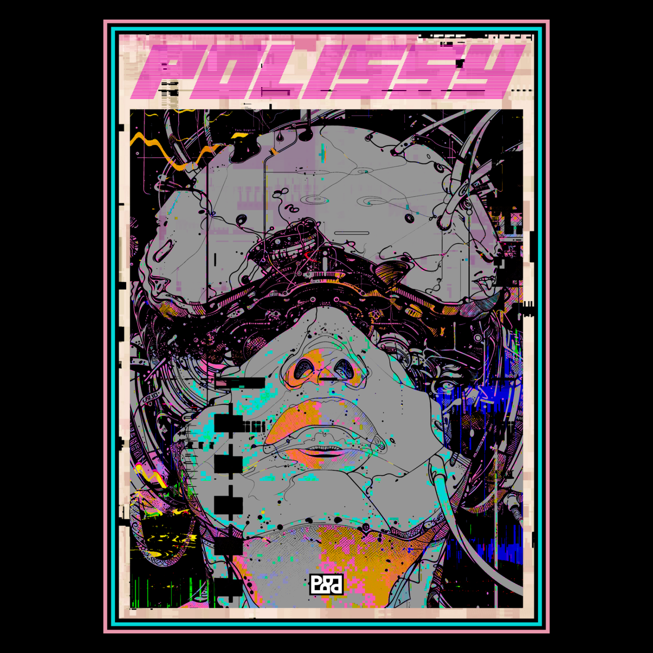 Image back Tech Head Skate Cut Tee BLK