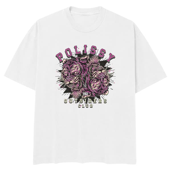 Image front Outsiders Club PNK Skate Cut Tee WHT