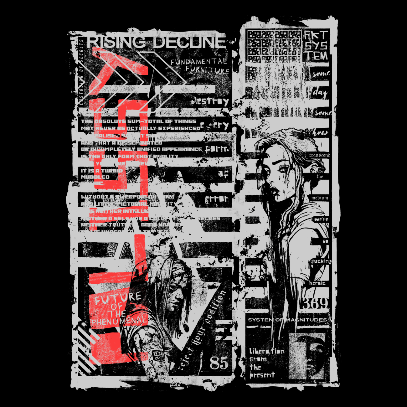 Image back Rising Decline Skate Cut Tee BLK