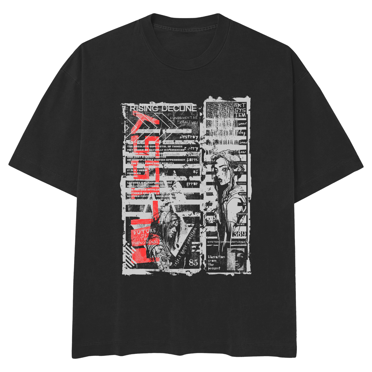 Image front Rising Decline Skate Cut Tee BLK