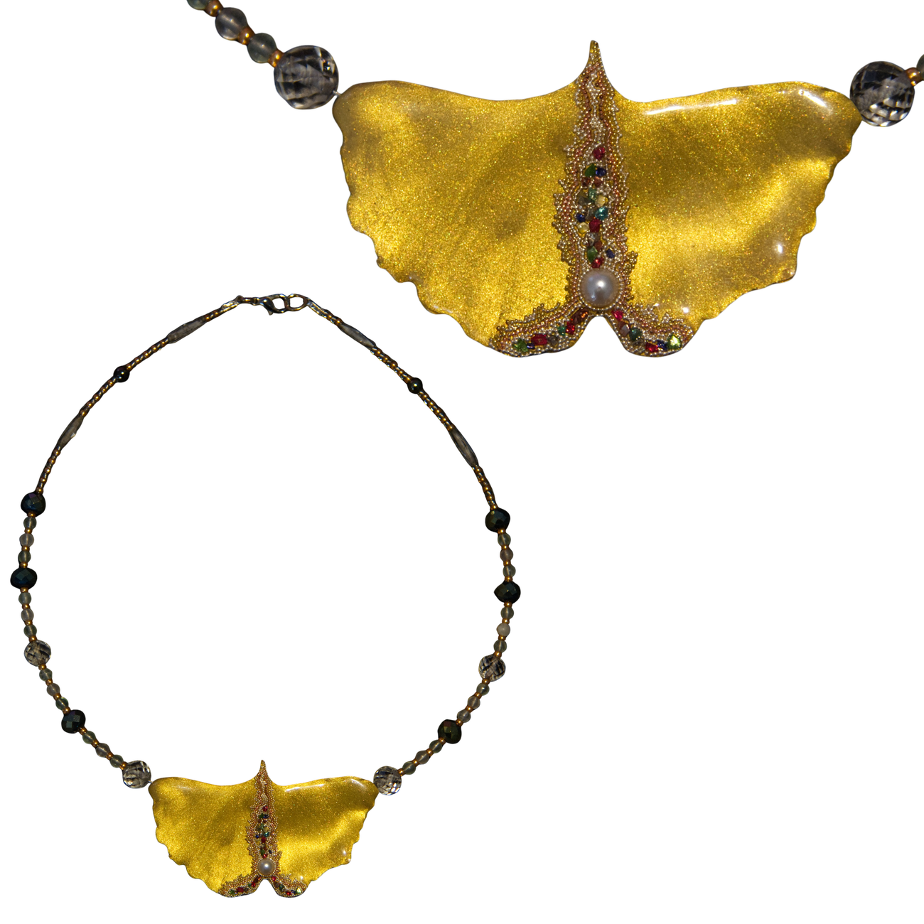 Image front Collier - "Souveraineté" - Collection Gingko « Le Voile d’Isis »