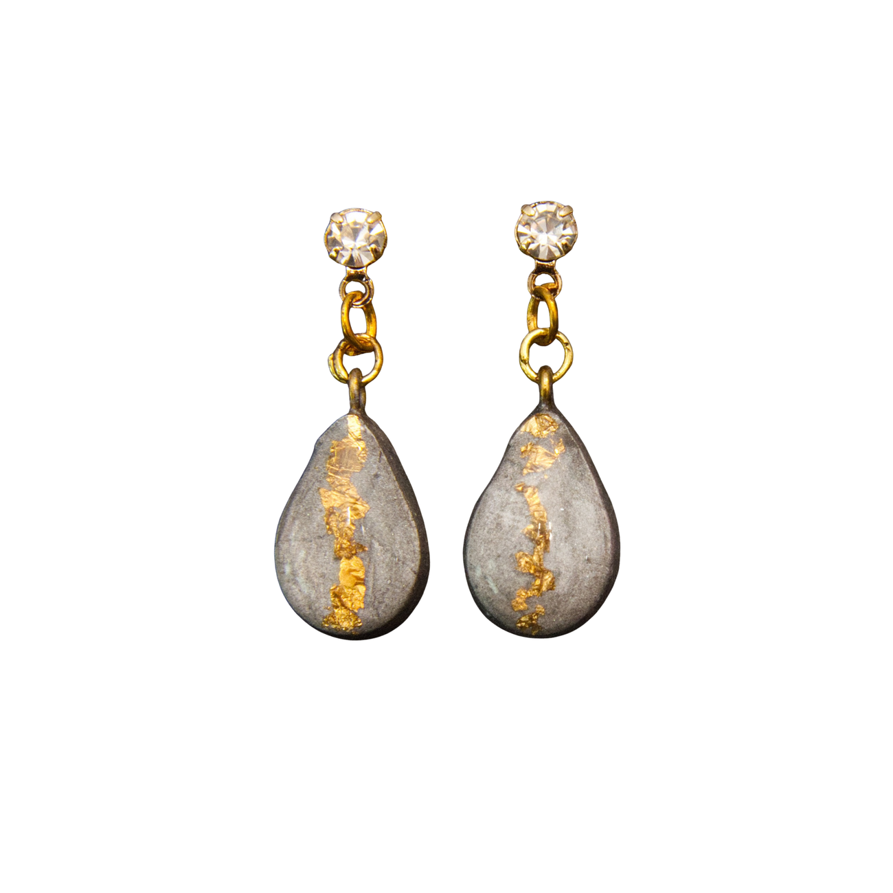 Image front Boucles d’oreilles - "Minérales" - Collection « Gouttes de Lumière »