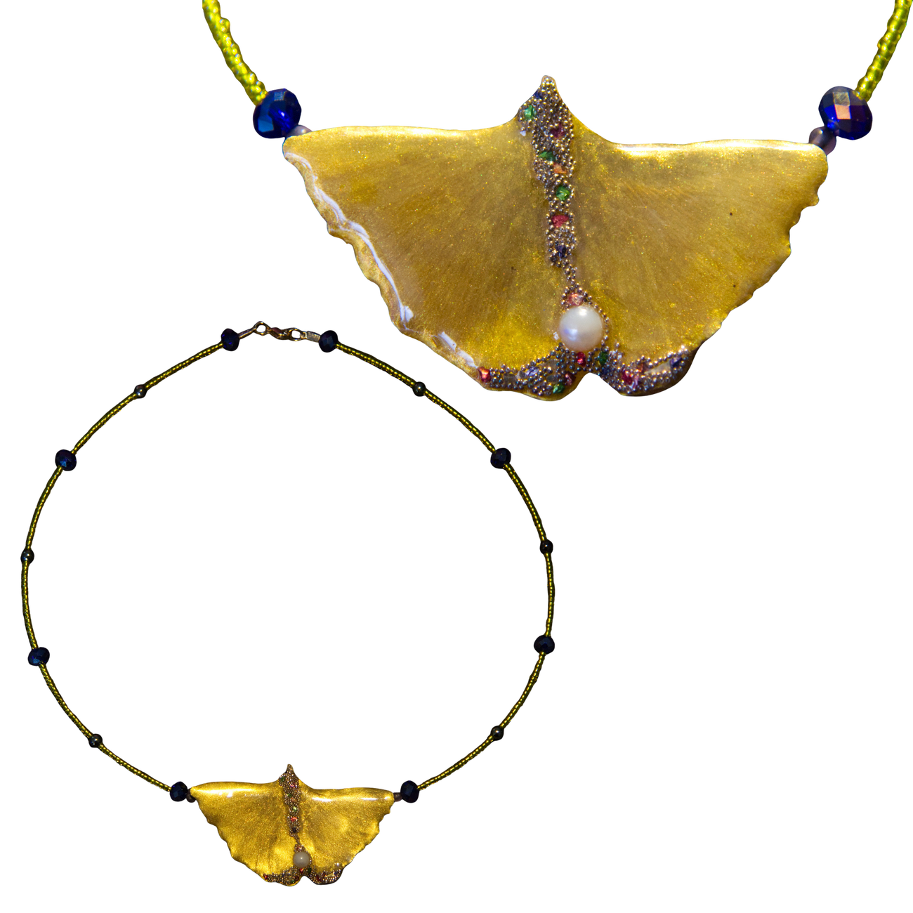 Image front Collier - "Joie" - Collection Gingko « Le Voile d’Isis »