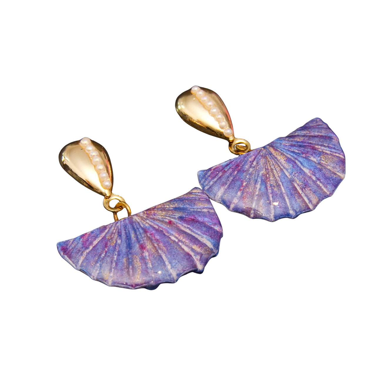 Image front Boucles d'oreilles - "Sirène" - Collection "Cape de déesse"