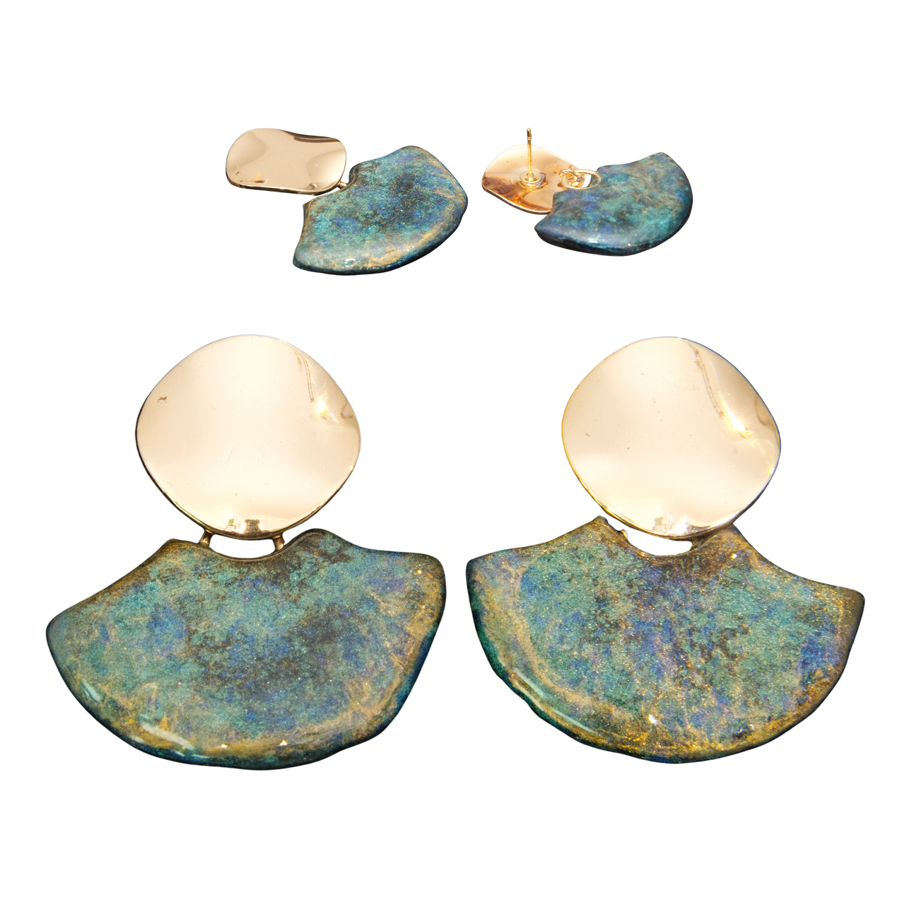 Image front Boucles d’Oreilles - "LabradOrite" - Collection « Morgane »