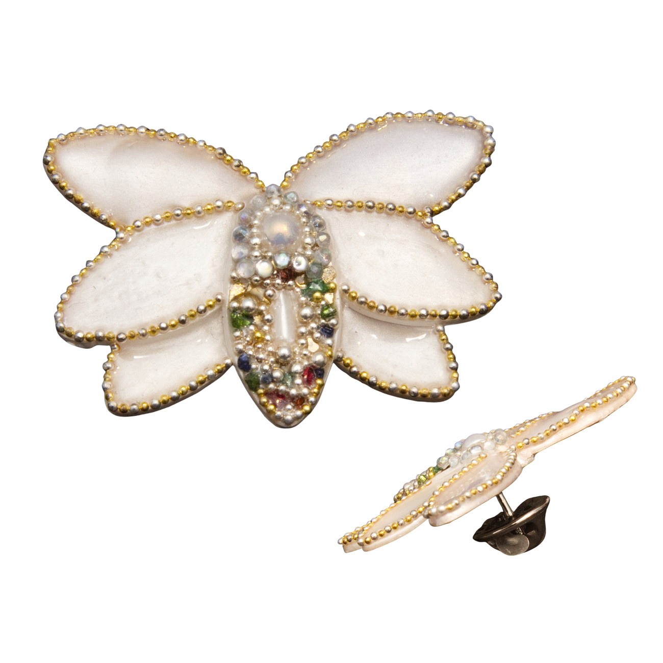 Image front Broche Pin’s - « L’Ombre d’un Papillon » - Collection « Les Nymphéas »