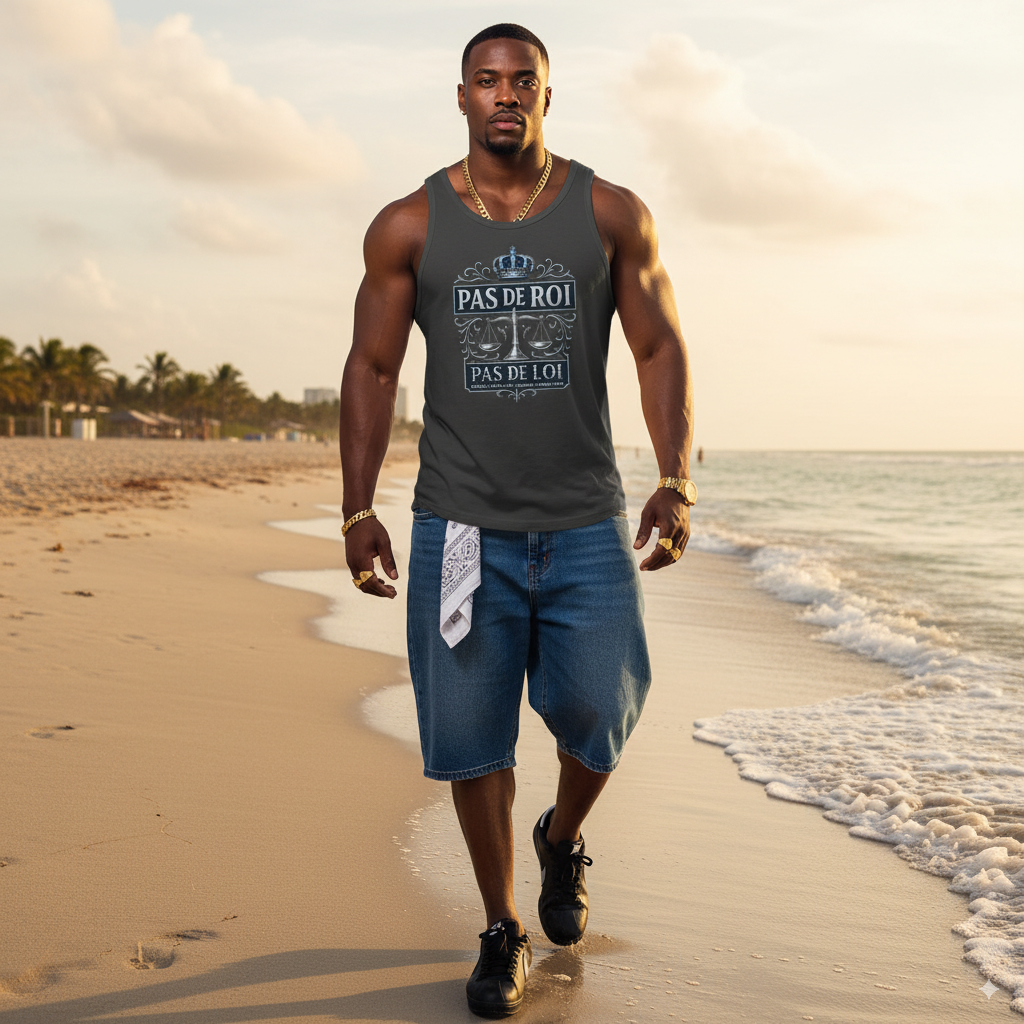 Débardeur Homme Coton BIO - PAS DE ROI PAS DE LOI - Image