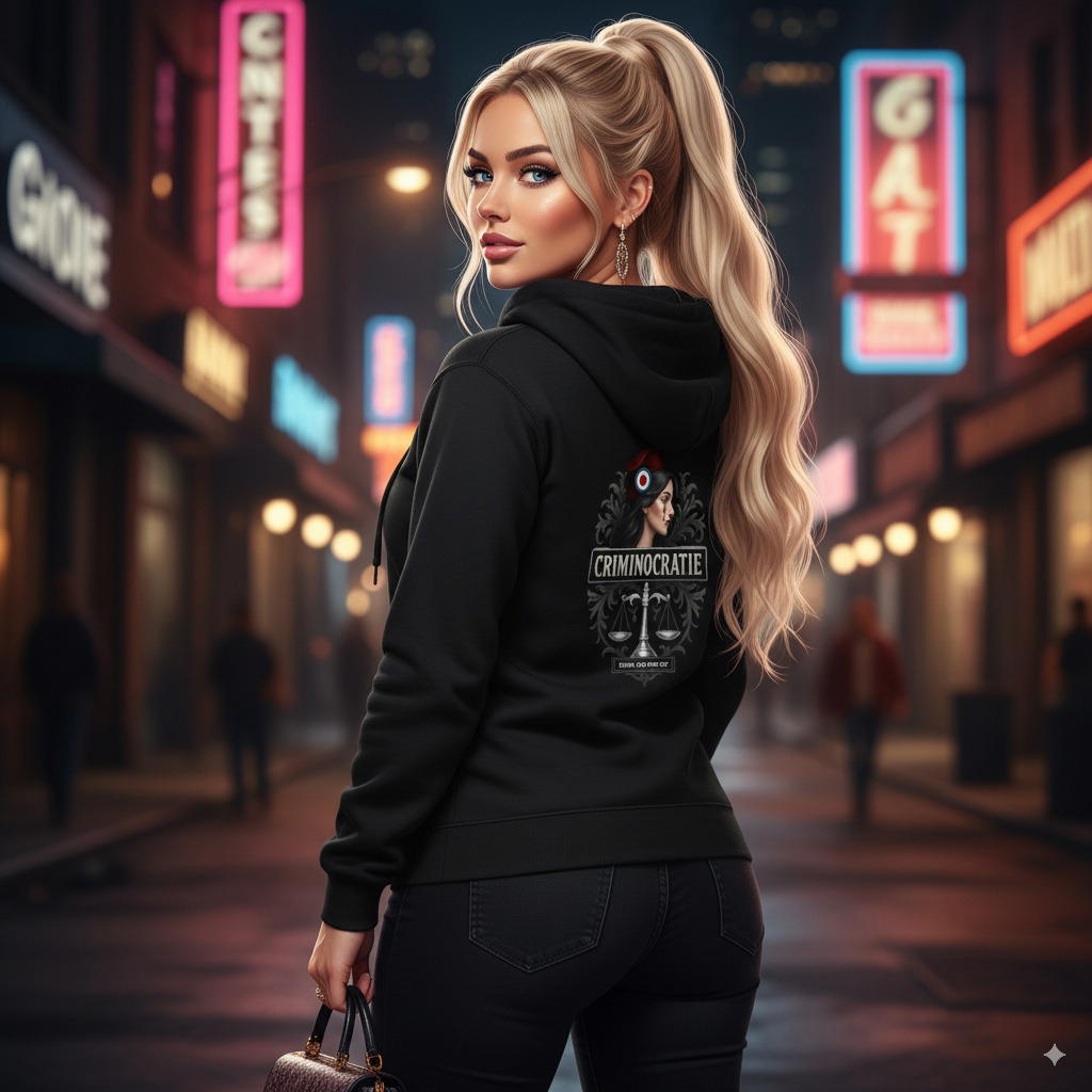  Sweat à capuche Unisexe Oversized Coton BIO - CRIMINOCRATIE - Image